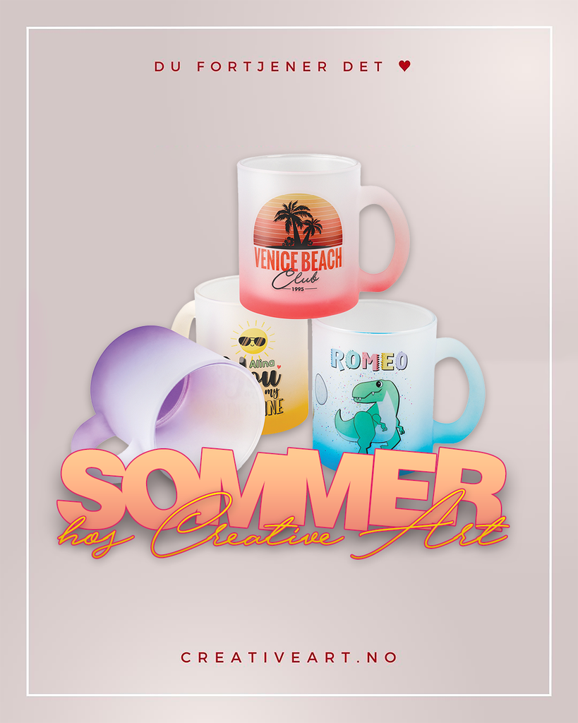 Sommerdesign med dekorerte sommerkopper