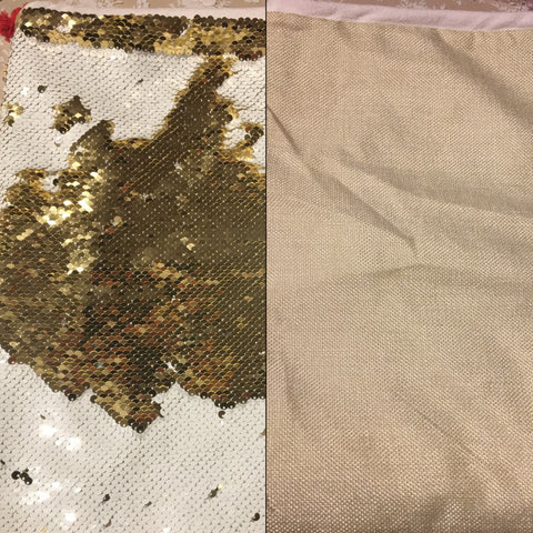 Gavepose med sequin-mønster og bakside av lin, Gull (26x38cm)