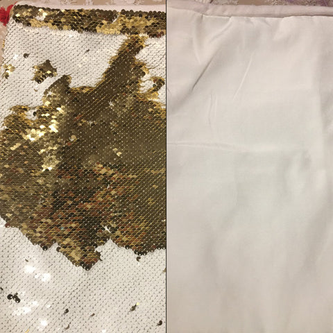 Gavepose med sequin-mønster og bakside av polyester, Gull (26x38cm)
