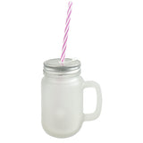 [Pakke på 24 stk] Frostet drikkeglass med skrulokk for sublimering ("Mason Jar") 400 ml