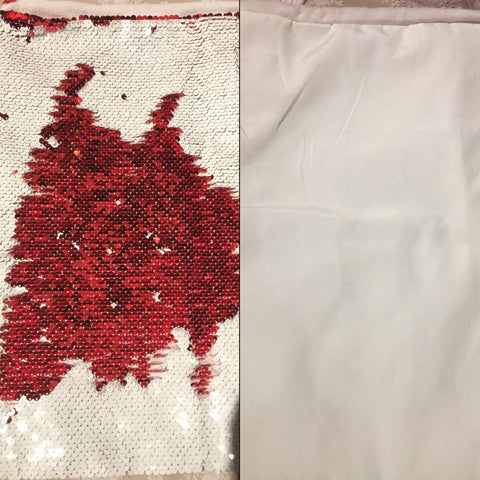 Gavepose med sequin-mønster og bakside av polyester, Rød (26x38cm)